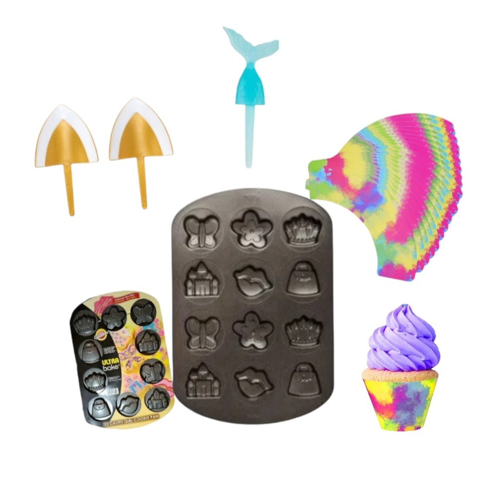 Wilton Princess Shape Cookie Pan and other baking accessories